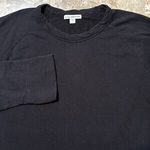 Standard James Perse Sweatshirt Mens Small 1 Black Vintage French Terry Thin